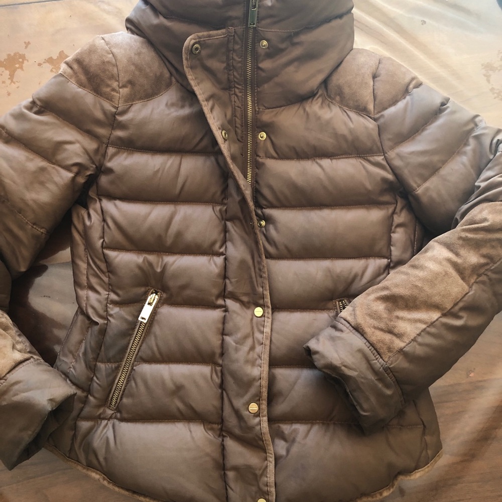 Zara brown puffer jacket